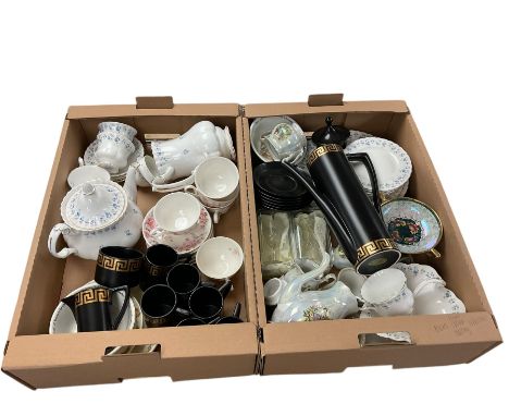 Royal Albert Memory Lane part tea and dinner service, together with Portmeirion coffee set and other ceramics in two boxes  