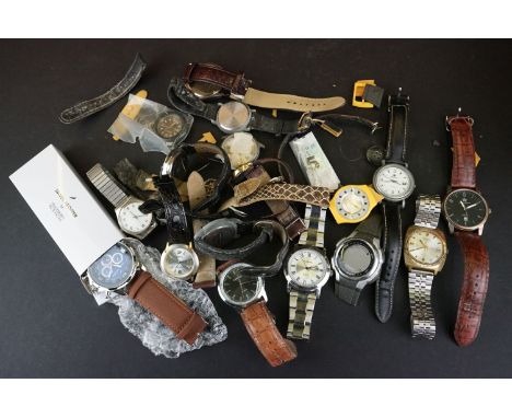 A small collection of ladies and gents wristwatches to include vintage and contemporary examples. 