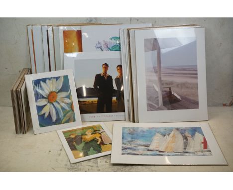 Approximately Thirty Six unframed Art Poster Prints including Vettriano, Marilyn Monroe, Tolouse-Lautrec, Monet, Degas, Renoi