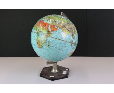 Retro Scan-Globe Danmark Desk Globe dated 1972, 42cm high 