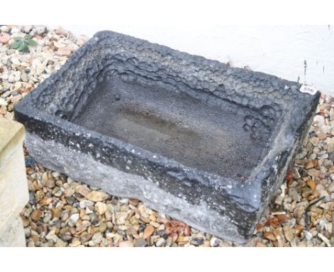 Antique Stone Pig Trough with ' chipped away ' interior, 60cm x 37cm 