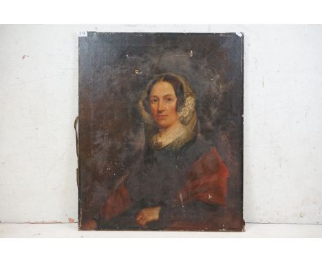 19th century Oil Painting on Canvas, Half Length Portrait of a Seated Woman, unsigned, 64cm x 72cm 