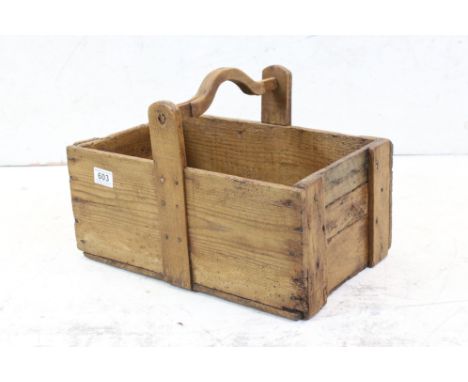 Vintage pine harvest trug 