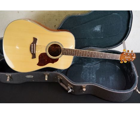 Crafter Six String Acoustic Guitar, serial no. 05102024, contained in a Stagg Hard Case 