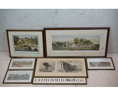 Collection of Prints including Two Limited Edition Signed Alan Ingham Prints, Pair of Framed Black and White Book Engravings 