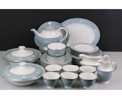 Royal Doulton ' Reflection ' pattern tea and dinner service, to include a teapot &amp; cover, 6 teacups &amp; saucers, milk j
