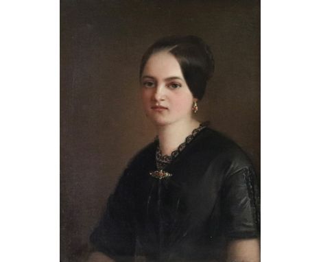 English School, 19th Century, Portrait of a lady, oil on canvas, 43.5 x 33cm.