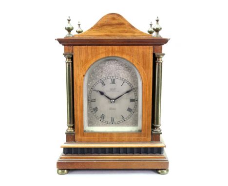 Examd. by Dent 9 Royal Exchange Cornhill London; a late 19th century mahogany boxwood strung ebonised gilt metal mounted mini