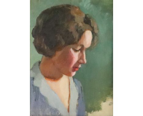 Anne Courtois de Maleville (nee de Rougemont) (French, 20th Century), A portrait of Francoise de Rougemont aged 18, inscribed