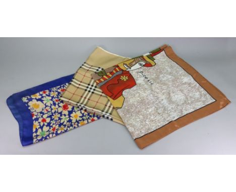 Burbery; scarf, Picasso; scarf and a Liberty; scarf (3).