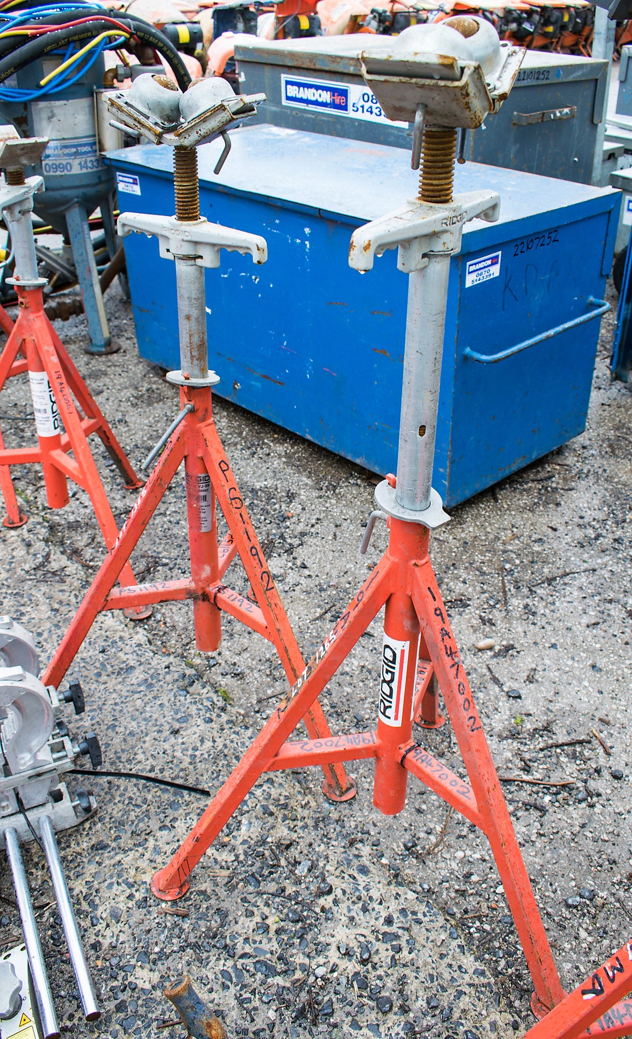 Pair of Ridgid pipe roller stands