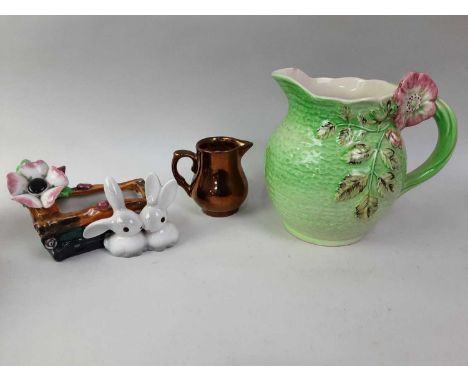 COLLECTION OF CARLTON WARE, BESWICK AND OTHER CERAMICS, including a Beswick cat, Carlton Ware ashtray, Chinese dishes, jugs a