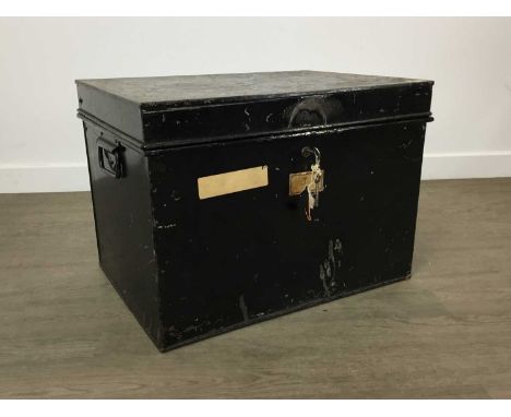 OAK CANTEEN OF PLATED CUTLERY, ALONG WITH A MODEL CANON AND OTHER ITEMS including a vintage tin trunk, Bibles and other books