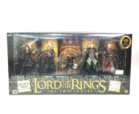 LORD OF THE RINGS, TWO FIGURES comprising The Two Towers Gandalf and Shadowfax Deluxe Horse and Rider and The Two Towers Helm