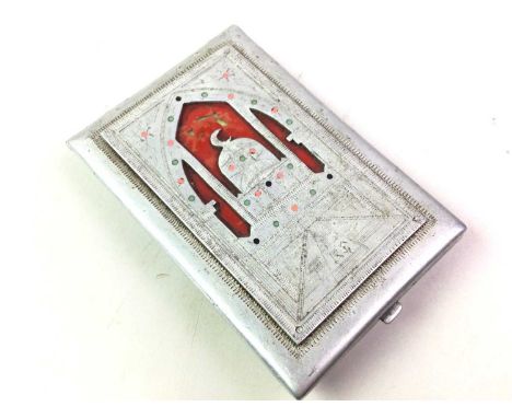 NOVELTY AVIATION CARD CASE, AND A LIGHTER the card case reportedly made from aircraft aluminiumImage of lighter added, doesn'