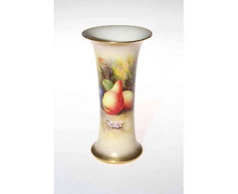 Royal Worcester fruit vase, signed Ayrton, 19cm.