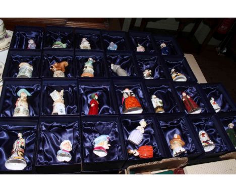 Collection of twenty six Royal Worcester boxed candle snuffers including limited edition Peter Rabbit, Elizabeth I, Emperor a
