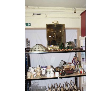 Assorted dolls including handmade dolls by Judith Cipkin, barometers, Mamod steam engine toy, glass, ceramics, firescreen, Ti