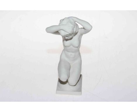 Bisque nude figurine, signed K. Tutter, 16cm.