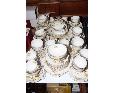 Royal Standard Sunset forty piece tea set and Aynsley tea set with teapot.