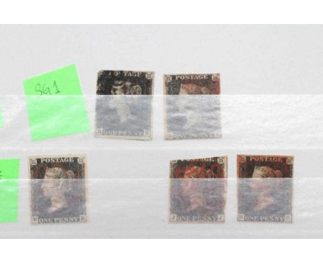 GB COLLECTION STAMP ALBUM including five 1840 1d (varying margins), fifteen 1841 2d Blues, a selection of line engraved Penny