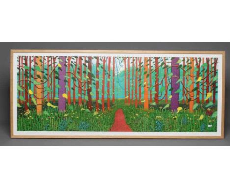 DAVID HOCKNEY (b.1937)The Arrival of Spring in East Yorkshire 2011, reproduction poster with R.A. label verso, 18" x 48" (I),