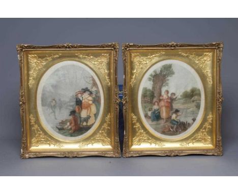 WILLIAM J ALLINGHAM AFTER WILLIAM HAMILTON R.A.A set of eight stipple engravings from the series 'The Months', each signed by
