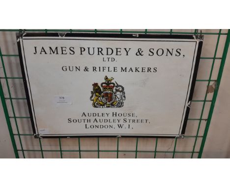 A James Purdey enamel sign 