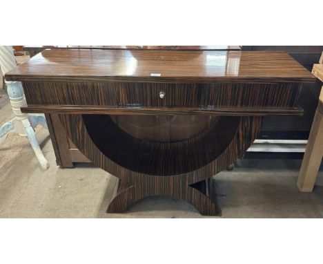 An Art Deco style simulated rosewood console table 