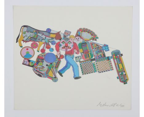 ‡ Sir Eduardo Paolozzi CBE, RA (Scottish 1924-2005) Underground Design Includes and original coloured lithograph signed by th