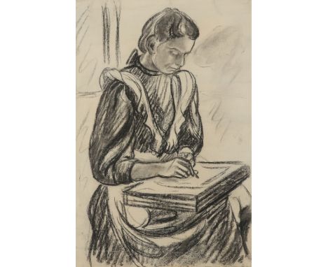 Henri Gaudier-Brzeska (French 1891-1915) Portrait of Germaine Black chalk 47.4 x 31.2cm Provenance: Jim Ede, Kettle's Yard, C