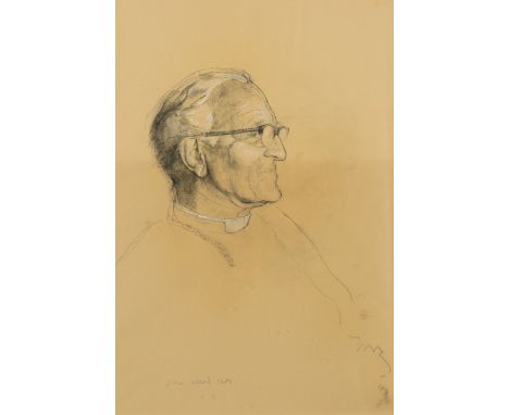‡ John Stanton Ward CBE, RA (1917-2007) Portrait of Cuthbert Bardsley, Bishop of Coventry (1907-1991) Signed and dated 1982 C