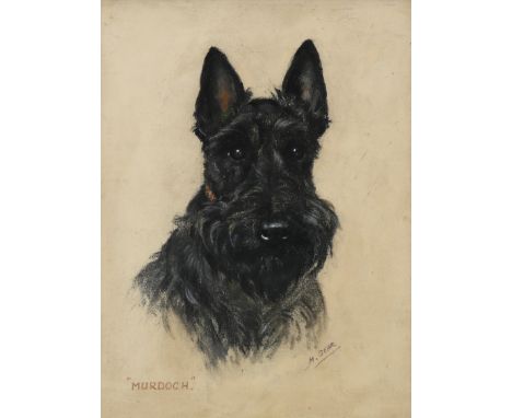 ‡ Mabel Gear (1898-1987) Portrait of a Scottish Terrier, 'Murdoch' Signed and titled Pastel 31.9 x 24.9cm Together with a fra