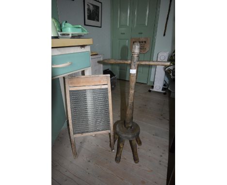 Pine Dolly Stick and Glass Washboard 