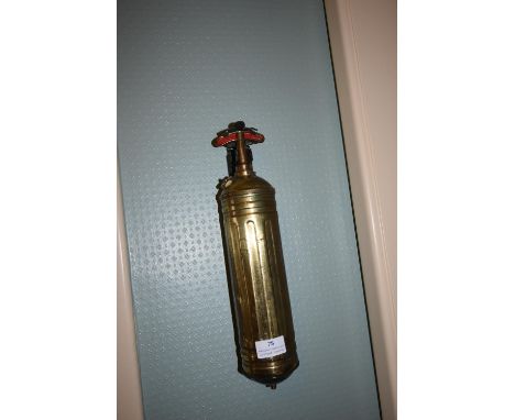 Vintage Pyrene Brass Fire Extinguisher 