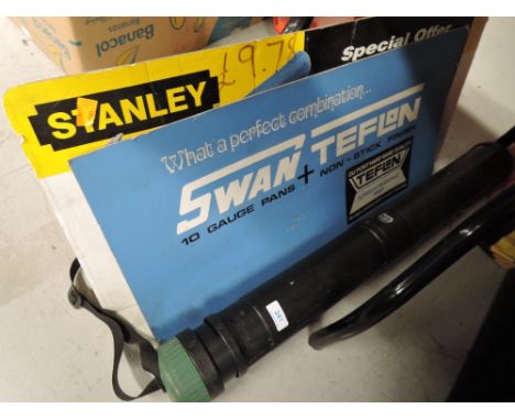 A selection of advertising banners for tools etc