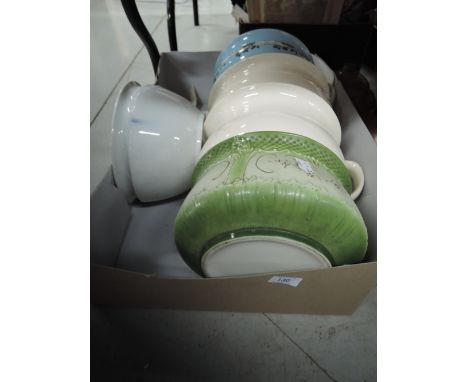 A selection of one handled ceramic pots