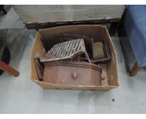 A vintage cast fire grate etc