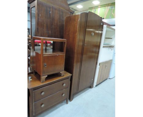 A vintage oak ply bedroom suite