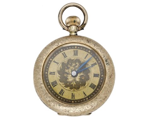 Swiss. A small open-faced keyless watch with later movement, circa 1890. Movement: later Swiss movement, lever escapement, 15
