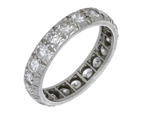 A diamond eternity ring, set throughout with brilliant-cut diamonds, total diamond weight approximately 2.00 carats, ring siz