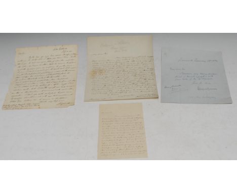 Antiquarianism &amp; Palaeography - a collection of four ink manuscript on paper letters, each ALS  viz. autograph collecting