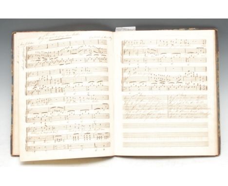 Music - an early Victorian lady's manuscript music book, compiled by Fanny Beale Neu**e, dated October 22nd, 1843, and inscri