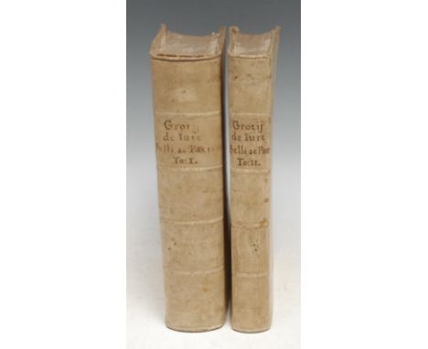 War & Peace - [Grotius (Hugo)], Hugnois Grotii De Jure Belli ac Pacis [...], two-volume set, [Turin?, Naples?]: [s.n.], 1719,