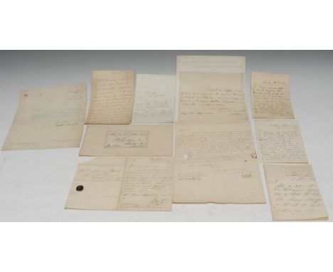Politics and the Aristocracy - a collection of ten autographs, comprising ten ALS, a typed letter signed in manuscript, and a