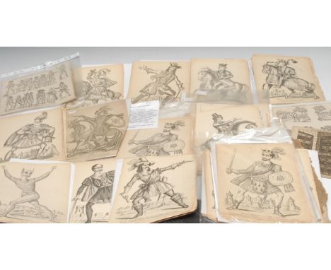 Ephemera - a collection of loose Victorian juvenile historical, didactic, and theatrical portrait scraps, published by J. Red