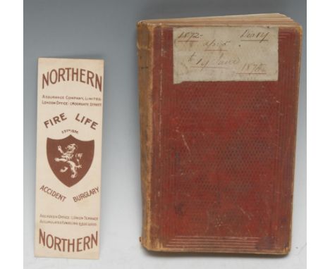 A mid-Victorian ink manuscript diary, from 5th April 1872 to 19th June 1875, a day-to-day record of a fairly genteel life, in