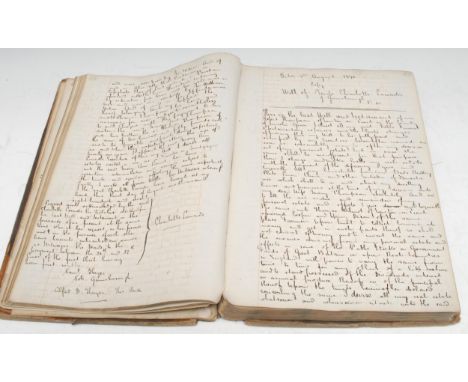 Local Interest - Last Wills and Testaments, a late Victorian-early Edwardian solicitor's master copy, the volume inscribed in