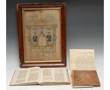 Manuscripts - Friendly Society, Ancient Order of Foresters, membership certificate, William Barnes, Brother Forester of Court