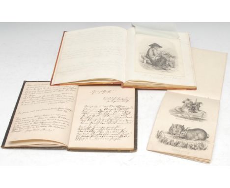 An early 19th century lady's illustrated commonplace book, half-filled by Matilda Pain, and predominantly inscribed in ink ma